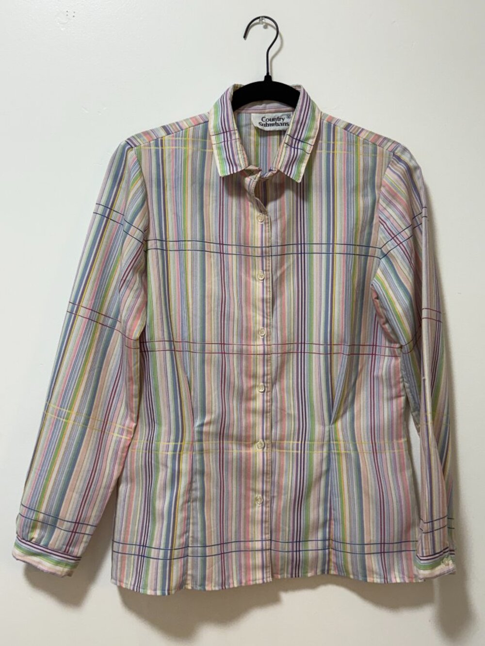 Country Suburbans Rainbow Stripe Button Down